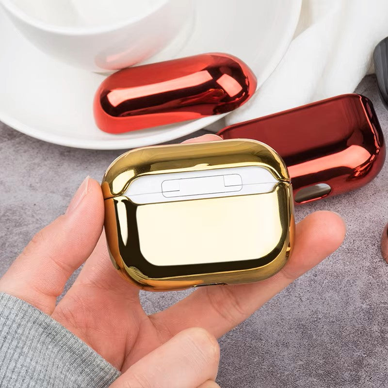 For AirPods Pro 2 Case Electroplated Gold Earphone Case For Apple AirPods Pro 2 1 3 Case Plating Cover For AirPods 3 Pro 2 funds dealshavens