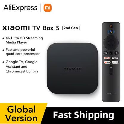 Global Version Xiaomi Mi TV Box S 2nd Gen 4K Ultra HD BT5.2 2GB 8GB Google TV Google Assistant Smart TV Box Dealshavens
