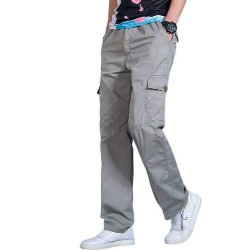 New Cargo Pants Men's Loose Straight Oversize Clothing Solid Grey Versatile Work Wear Black Joggers Cotton Casual Male Trousers