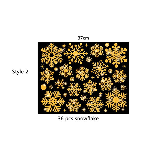 Glitter Effect Snowflake Electrostatic Wall Sticker Christmas Kids Room Decor Glass Window Home Decoration New Year Wallpaper Dealshavens