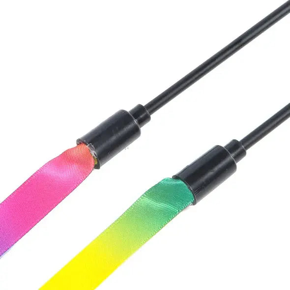 Cat Toys Funny Cat Teaser Rainbow Ribbon Cats Stick Toy Colorful Rod Teaser Wand Plastic Interactive Stick Cats Supplies new dealshavens 