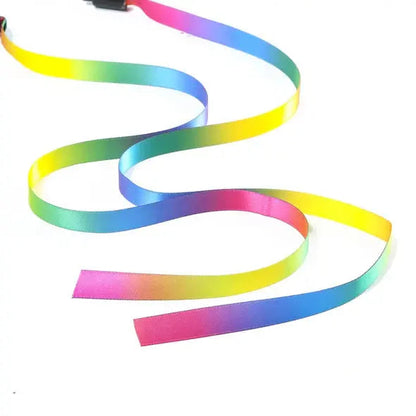 Cat Toys Funny Cat Teaser Rainbow Ribbon Cats Stick Toy Colorful Rod Teaser Wand Plastic Interactive Stick Cats Supplies new dealshavens 