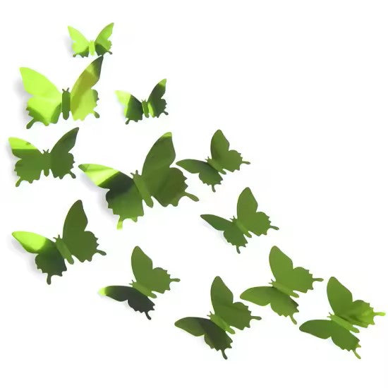 Wall Art Kids Room Decoration Sticker 12Pcs/lot 3D Butterfly Mirror Wall Sticker