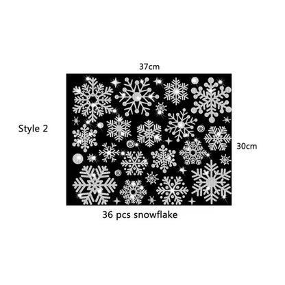 Glitter Effect Snowflake Electrostatic Wall Sticker Christmas Kids Room Decor Glass Window Home Decoration New Year Wallpaper Dealshavens