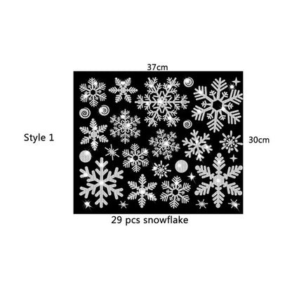 Glitter Effect Snowflake Electrostatic Wall Sticker Christmas Kids Room Decor Glass Window Home Decoration New Year Wallpaper Dealshavens