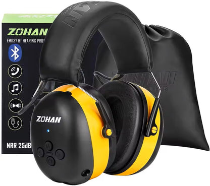 ZOHAN Hearing Protection Bluetooth headphone Earmuffs 5.0 Headphones Safety Noise Reduction 25dB NRR Protector for Mowing Music