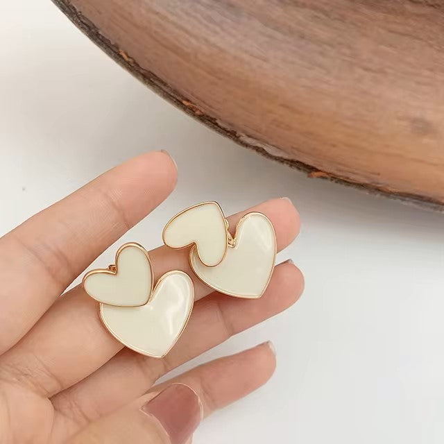 New Fashion Contracted Heart Pearl Fine Earrings Joker Sweet Elegant Temperament Women Drop Earrings Dealshavens