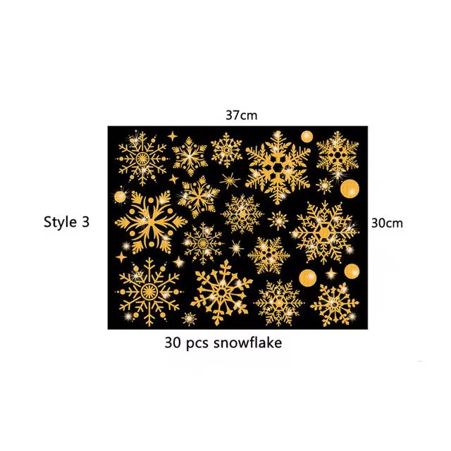 Glitter Effect Snowflake Electrostatic Wall Sticker Christmas Kids Room Decor Glass Window Home Decoration New Year Wallpaper Dealshavens