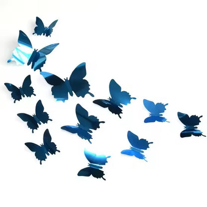 Wall Art Kids Room Decoration Sticker 12Pcs/lot 3D Butterfly Mirror Wall Sticker