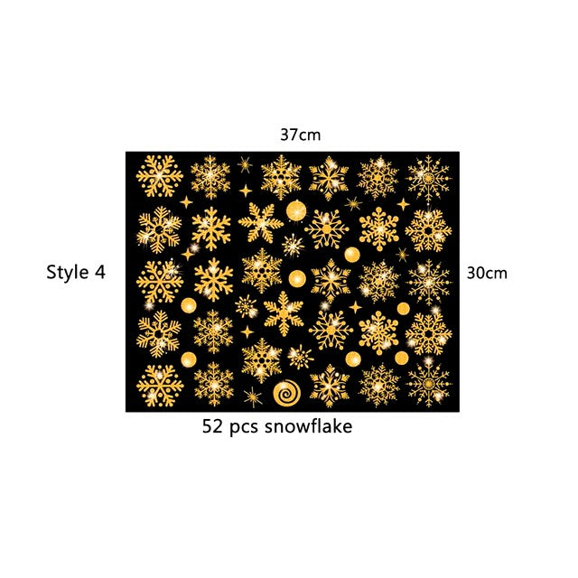 Glitter Effect Snowflake Electrostatic Wall Sticker Christmas Kids Room Decor Glass Window Home Decoration New Year Wallpaper Dealshavens