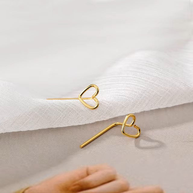 New Fashion Contracted Heart Pearl Fine Earrings Joker Sweet Elegant Temperament Women Drop Earrings Dealshavens