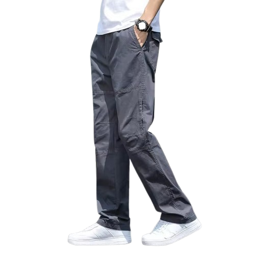 New Cargo Pants Men's Loose Straight Oversize Clothing Solid Grey Versatile Work Wear Black Joggers Cotton Casual Male Trousers