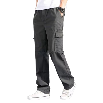 New Cargo Pants Men's Loose Straight Oversize Clothing Solid Grey Versatile Work Wear Black Joggers Cotton Casual Male Trousers