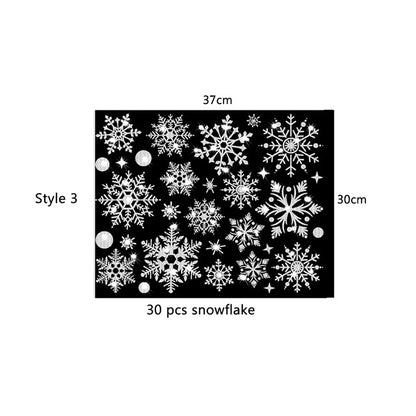 Glitter Effect Snowflake Electrostatic Wall Sticker Christmas Kids Room Decor Glass Window Home Decoration New Year Wallpaper Dealshavens