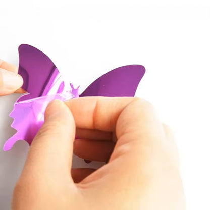 Wall Art Kids Room Decoration Sticker 12Pcs/lot 3D Butterfly Mirror Wall Sticker