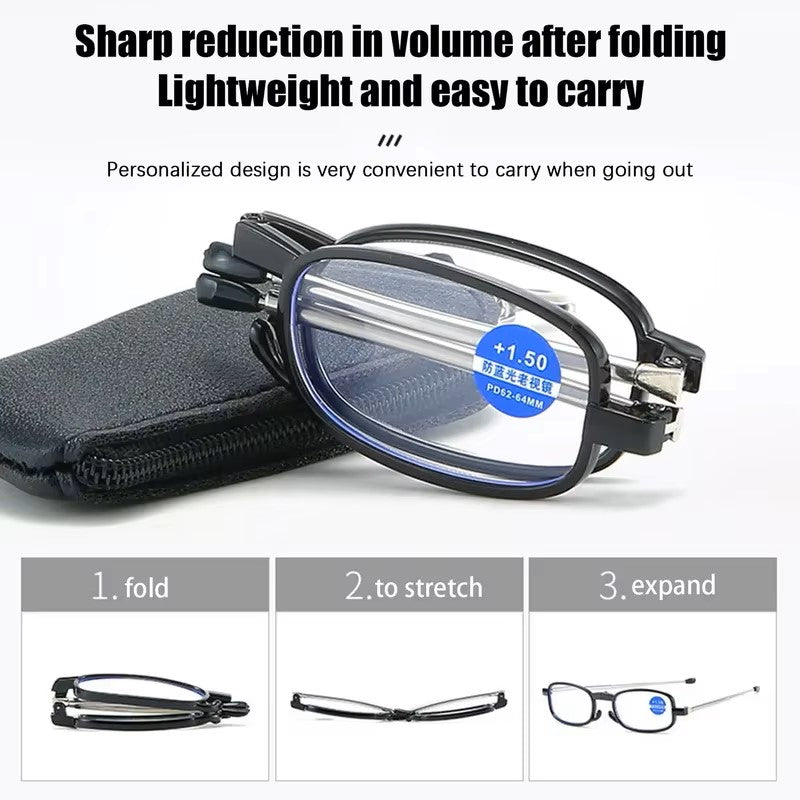 High-definition Reading Glasses Unisex Ultralight Resin Presbyopic Eyeglasses Portable Foldable Vision Care Readers Eyewear