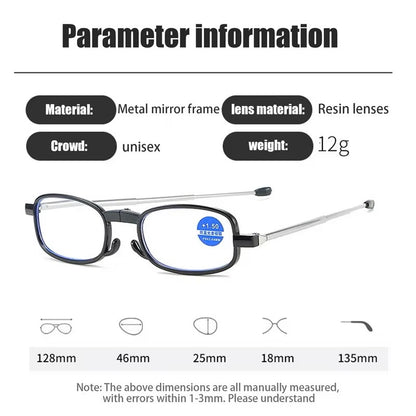 High-definition Reading Glasses Unisex Ultralight Resin Presbyopic Eyeglasses Portable Foldable Vision Care Readers Eyewear