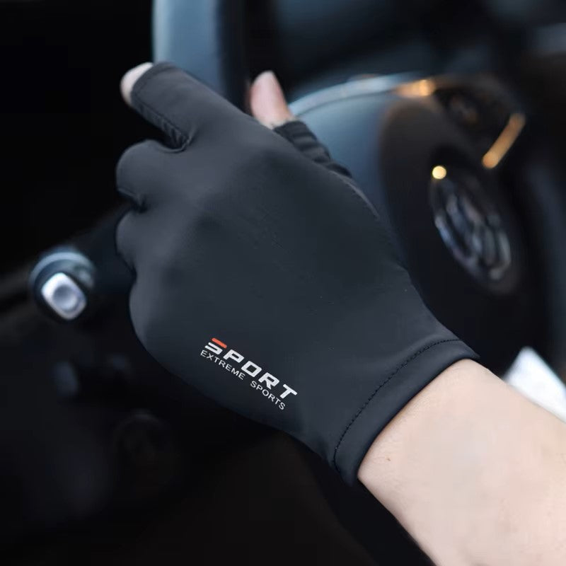 "Half-Finger Ice Silk Gloves for Cycling & Outdoor"