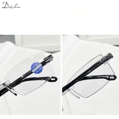 Intelligent Zoom Anti-blue Light Reading Glasses Frameless Cutting Edge Presbyopic Glasses Men and Women Presbyopic Glasses