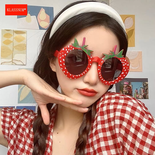 KLASSNUM Women Strawberry Funny Glasses Party Photo Decorations Birthday Wedding Supplies Adult Kids Party Dress Up Toys 2023 - Dealshavens