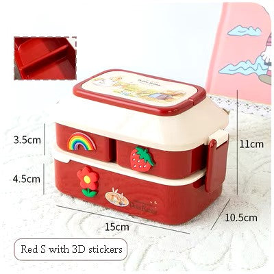 Kawaii Portable Lunch Box For Girls School Kids Plastic Picnic Bento Box Microwave Food Box With Compartments Storage Containers dealshavens