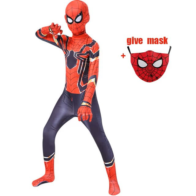 Kids Superhero Spiderman Costume Set 3D Style Halloween Cosplay Bodysuit for Boys and Girls dealshavens