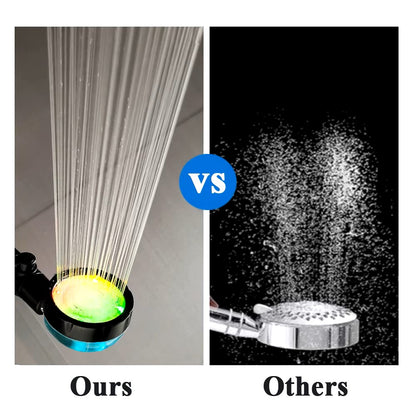 LED Digital Temperature Display Shower Head Temperature Control Colorful Fan Spray Nozzle High Pressure Rainfall Bathroom Shower Dealshavens