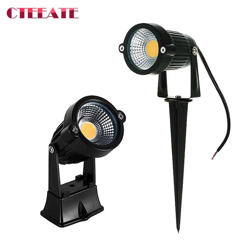 LED COB Garden Lighting 5W 7W 10W 15W Outdoor Spike Lawn Lamp Waterproof Lighting Garden Path Spotlights AC110V 220V DC12V 24V