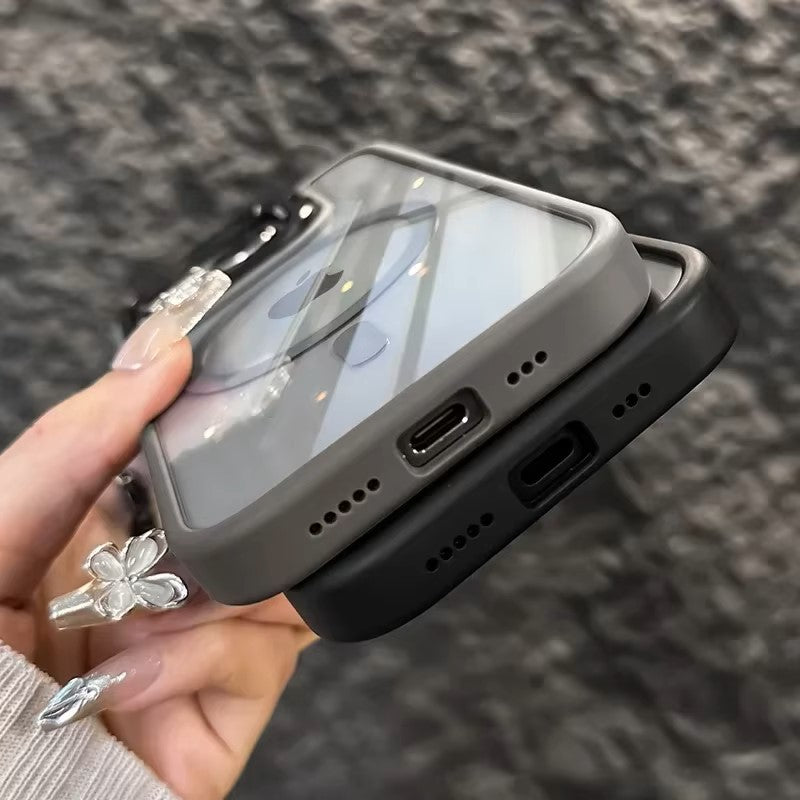 Luxury Magnetic Shockproof Phone Case For iPhone 15 16 14 13 12 11 Pro Max For Magsafe Funda Stand Glass Lens Protector Cover - Dealshavens