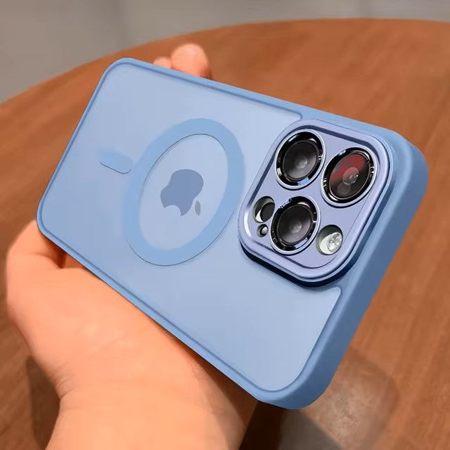 Magnetic Luxury Matte Translucent Armor Shockproof Case For iPhone 16 15 14 13 12 11 Pro Max For Magsafe Wireless Charge Cover
