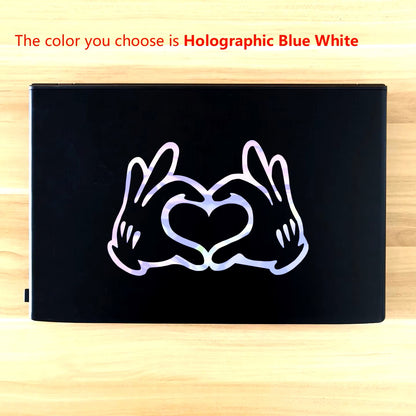 Mickey Mouse and Minnie Mouse Love Hands Vinyl Art Sticker Car Window Laptop Decor Couple Love Gifts Cup Decals Decoration