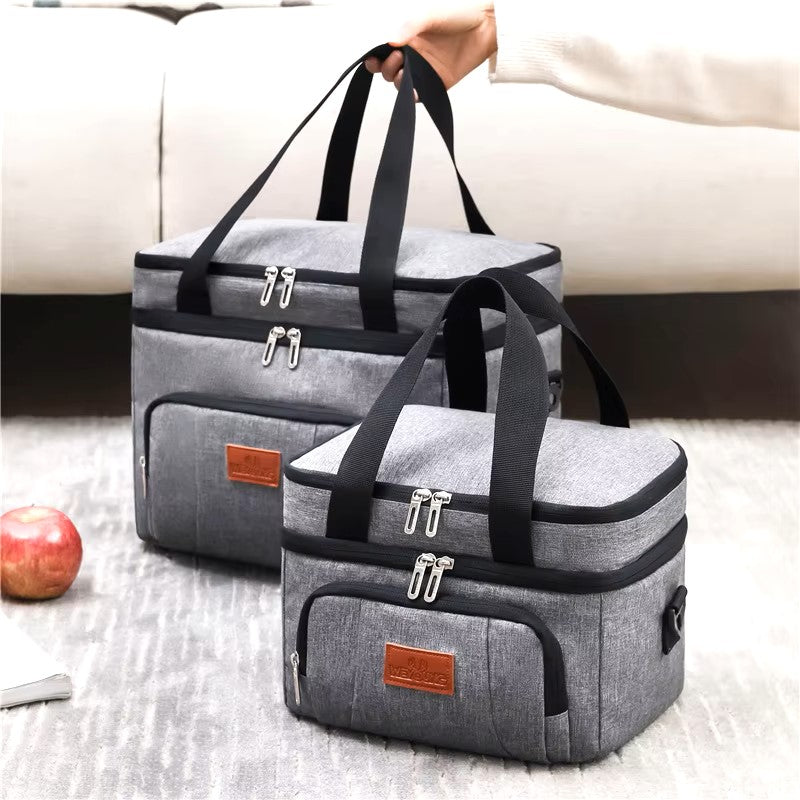 Multifunctional Double Layers Tote Cooler Lunch Bags for Women Men Large Capacity Travel Picnic Lunch Box with Shoulder Strap dealshavens