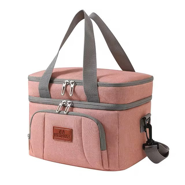 Multifunctional Double Layers Tote Cooler Lunch Bags for Women Men Large Capacity Travel Picnic Lunch Box with Shoulder Strap dealshavens