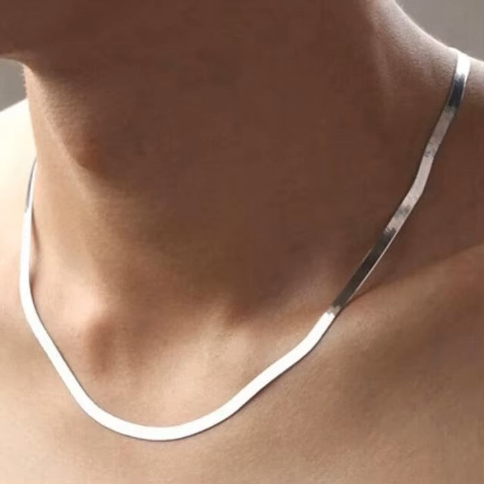 New 925 Sterling Silver fine 4MM Blade Chain Necklace for Women MEN Luxury wedding party Jewelry Best friend Holiday gifts Dealshavens