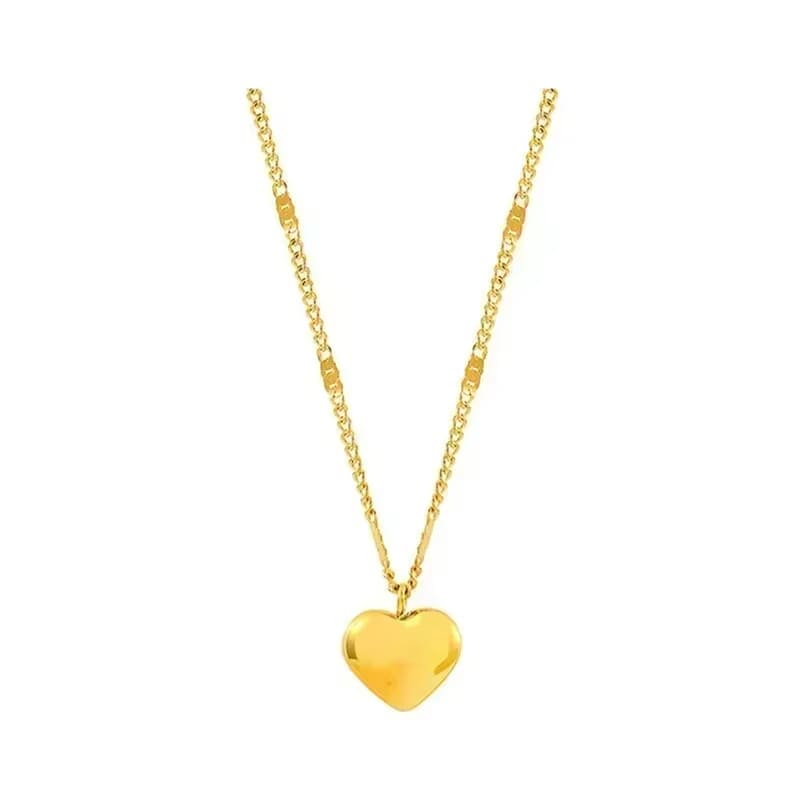 New Cross-border Couple Cavicle Chain Geometric Heart-shaped Light Luxury Temperament Simple Sweet Love Pendant Necklace Jewelry dealshavens