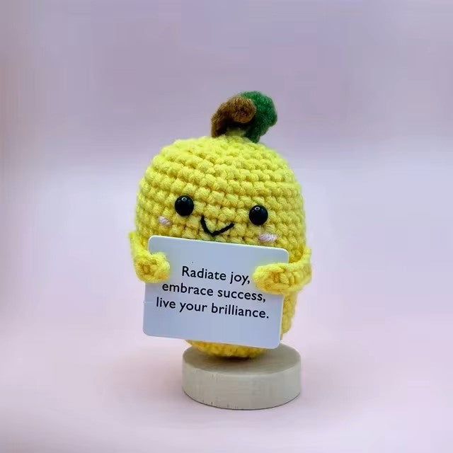 New Positive Energy Potato Hug Pocket Mini Handmade Plush Wool Knitting Doll with Card Funny Christams Gift Home Room Decoration Dealshavens