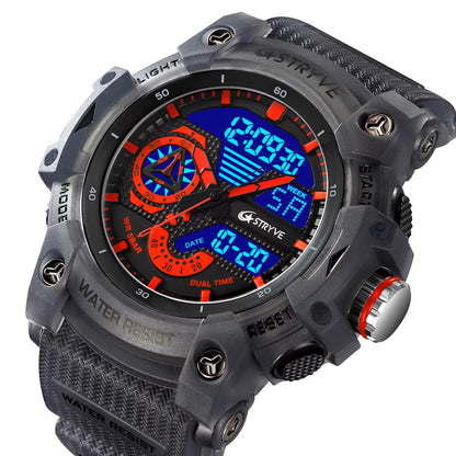 New STRYVE Watch 8029 Popular Sports Men's Watch Good Quality Analog-Digital Dual Movement Calendar Luminous Waterproof Watches