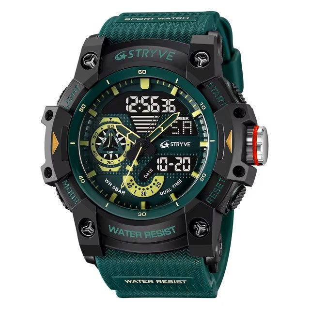 New STRYVE Watch 8029 Popular Sports Men's Watch Good Quality Analog-Digital Dual Movement Calendar Luminous Waterproof Watches