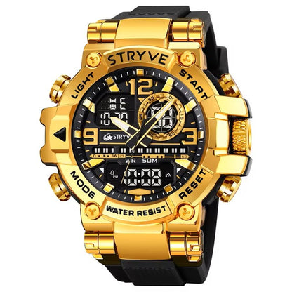 New STRYVE Watch 8029 Popular Sports Men's Watch Good Quality Analog-Digital Dual Movement Calendar Luminous Waterproof Watches