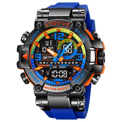 New STRYVE Watch 8029 Popular Sports Men's Watch Good Quality Analog-Digital Dual Movement Calendar Luminous Waterproof Watches