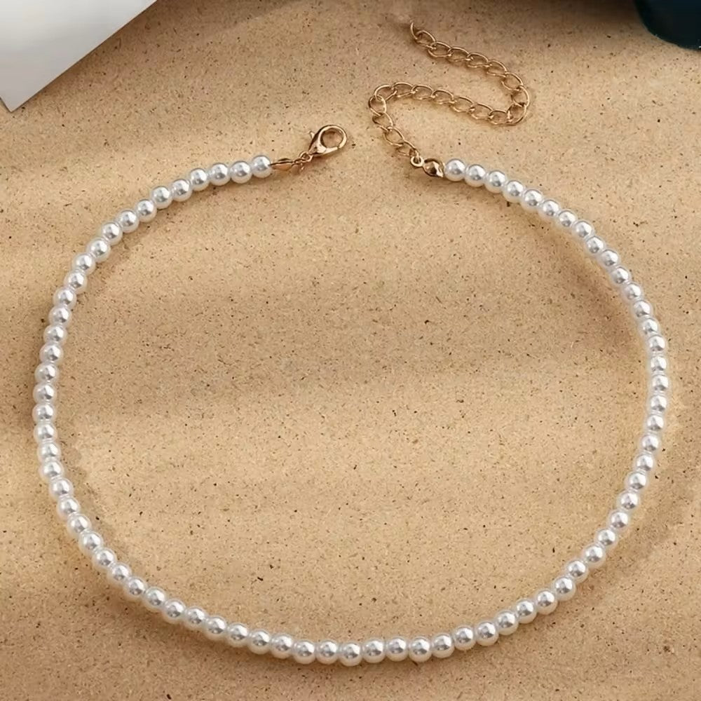 New Simple Imitation Freshwater Pearl Chain Necklaces For Women Wedding Love Gifts Necklace Fashion Glamour Jewelry Gifts dealshavens