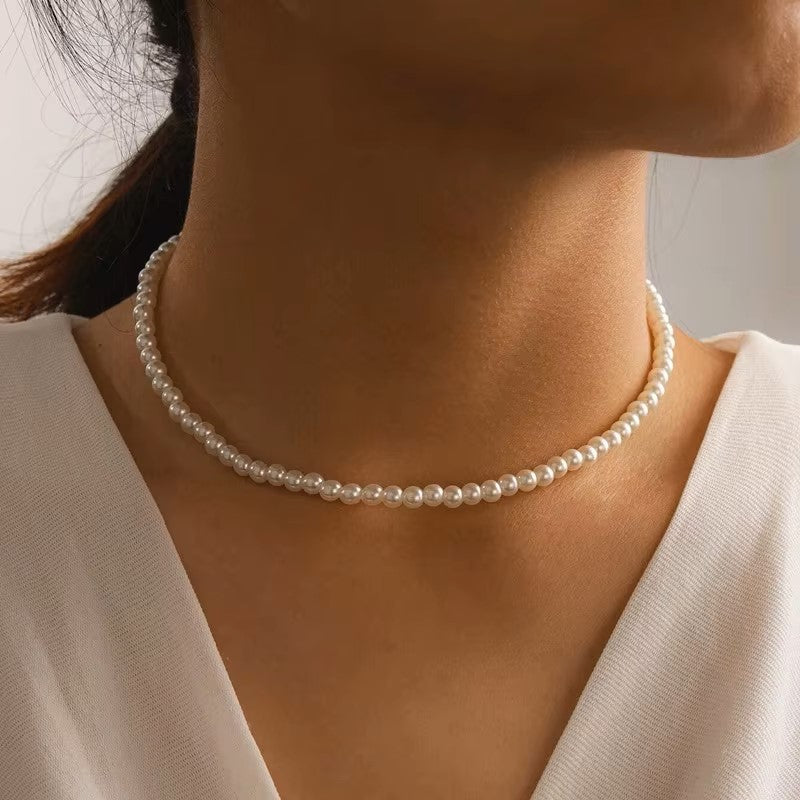 New Simple Imitation Freshwater Pearl Chain Necklaces For Women Wedding Love Gifts Necklace Fashion Glamour Jewelry Gifts dealshavens