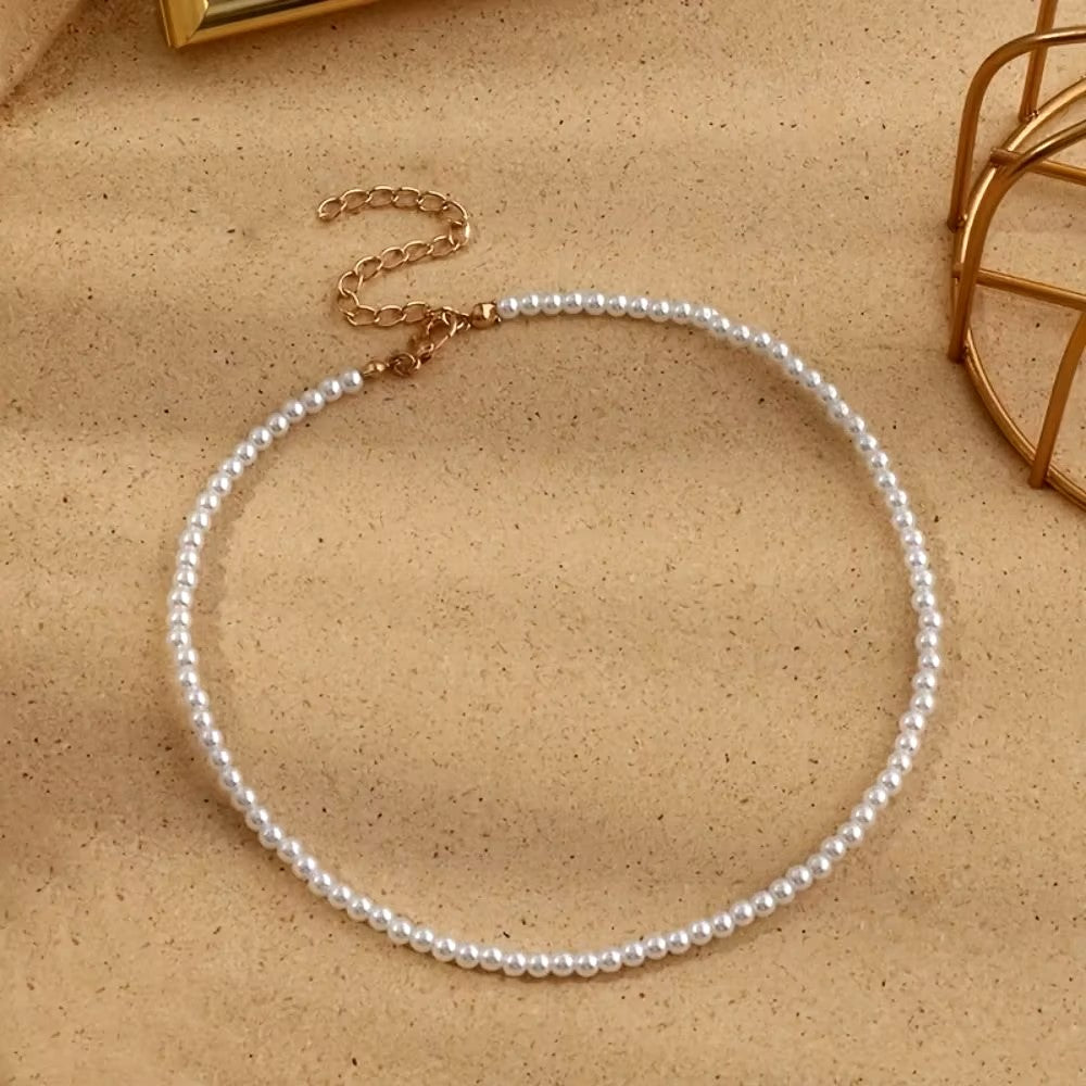 New Simple Imitation Freshwater Pearl Chain Necklaces For Women Wedding Love Gifts Necklace Fashion Glamour Jewelry Gifts dealshavens