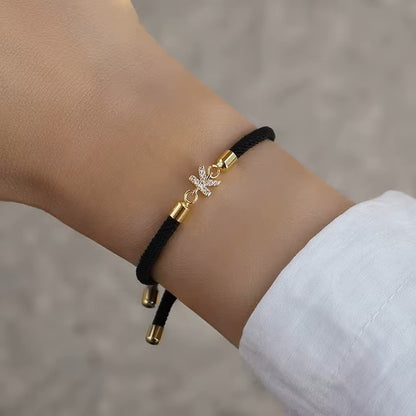 New Brand Fashion Initial Letter Charm Bracelet Women Pave Zirconia A-Z Adjustable Rope Bracelet For Women Jewelry Gift