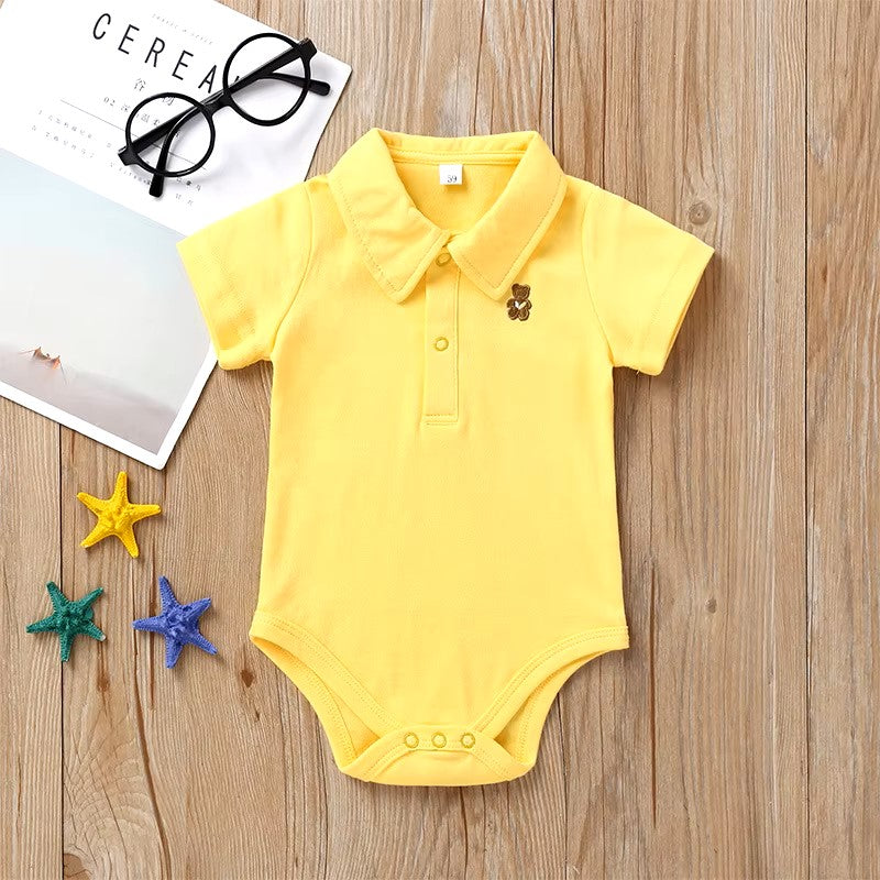 Newborn Baby Romper 6-12 Months 2024 Summer Solid 4 Colours Polo Infant Baby Boy Girl Clothes jumpsuit new born Bebies Roupas Dealshavens