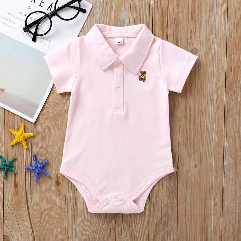 Newborn Baby Romper 6-12 Months 2024 Summer Solid 4 Colours Polo Infant Baby Boy Girl Clothes jumpsuit new born Bebies Roupas Dealshavens