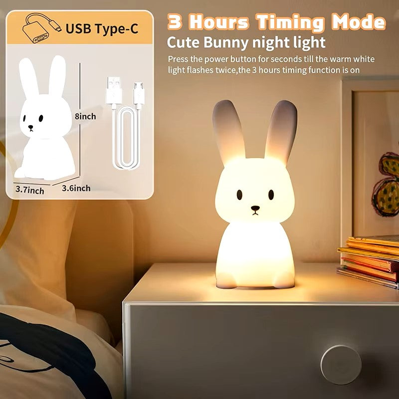 مصباح ليلي للأطفال على شكل أرنب لطيف لغرفة الأطفال