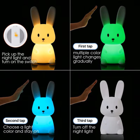 "Kids Night Light Cute Bunny Lamp for Nursery Room"