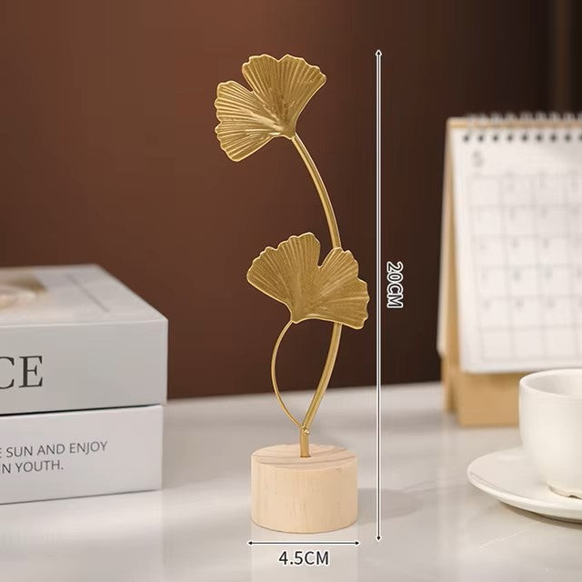 Nordic Gold Ginkgo Leaf Crafts Leaves Sculpture Luxury Living Room Decor Home Decoration Accessories Office Desktop Ornaments