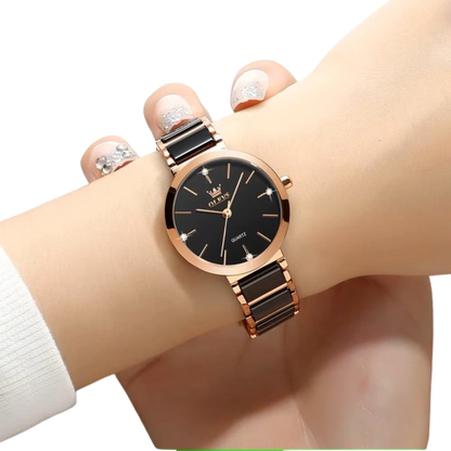 OLEVS Fashion Elegant Watch for Women Japanese Movement Ceramics Strap Luxury Ladies Bracelet Quartz Watches Gifts Reloj Mujer